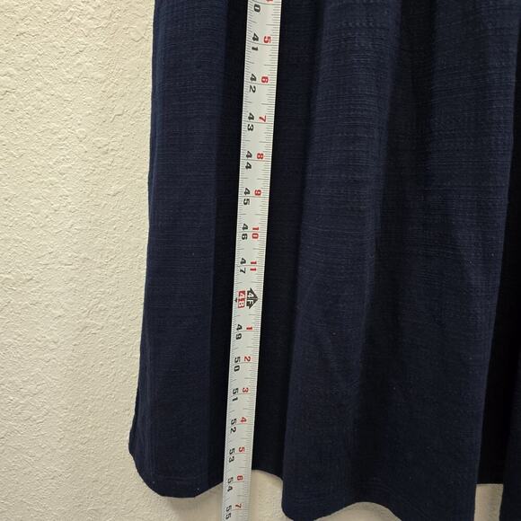 Liz Claiborne Navy Blue Smocked Waist Button Front Midi Sundress Casual XXL - Picture 9 of 11
